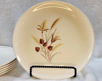 Vintage 6 Taylor, Smith and Taylor Dinner Plates <> Autumn Harvest <> Ever Yours Line <> EXCELLENT CONDITION <> 1950s <> Mid Century Modern
