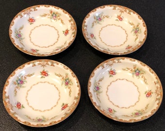 Vintage 4 Occupied Japan Mira China Berry or Fruit Bowls <> 5 1/2”  Diameter <> 1940s <> EXCELLENT to MINT CONDITION