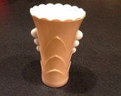 Vintage Fire King Vitrock Vase Fired-On RARE Peach Color Three Tiny Handles 1950 39 s Great Condition FREE SHIPPING