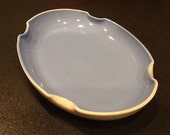 Vintage Fire King Vitrock Garden Tray or Bowl Flower Garden Dish Fired-On Blue Color 1950 Excellent Condition FREE SHIPPING