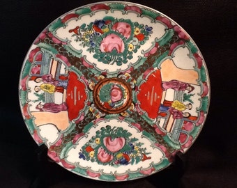 Vintage Chinese Rose Medallion Plate <> Hand Painted <> Gold Trim <> Fine Porcelain <> 1930's <> EXCELLENT CONDITION
