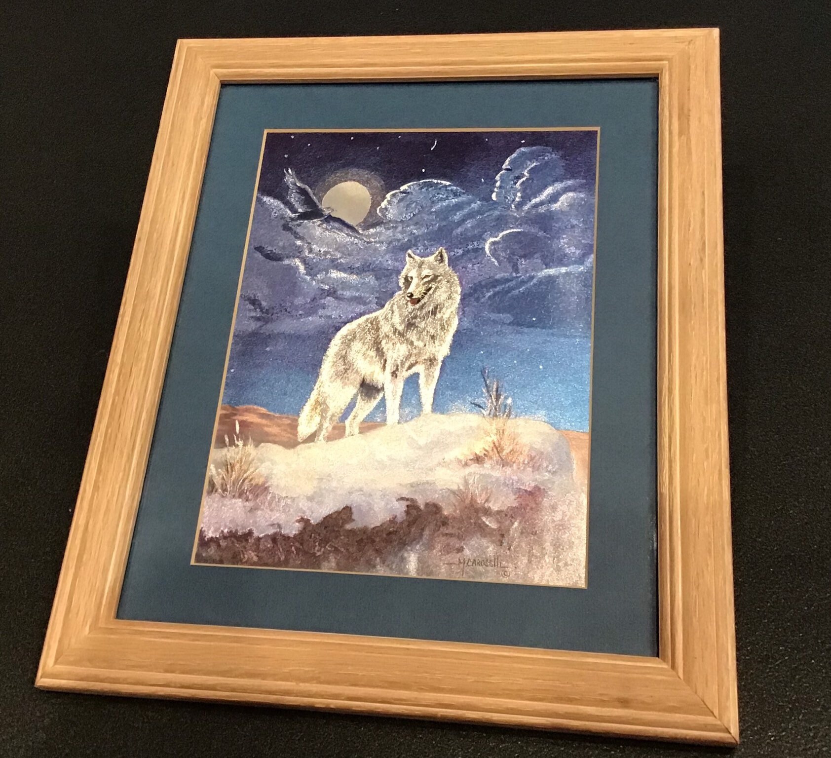 Handmade Paper~Embossed Pressed Paper Art~Southwestern Coyotes~6 1/4 x 5  1/8