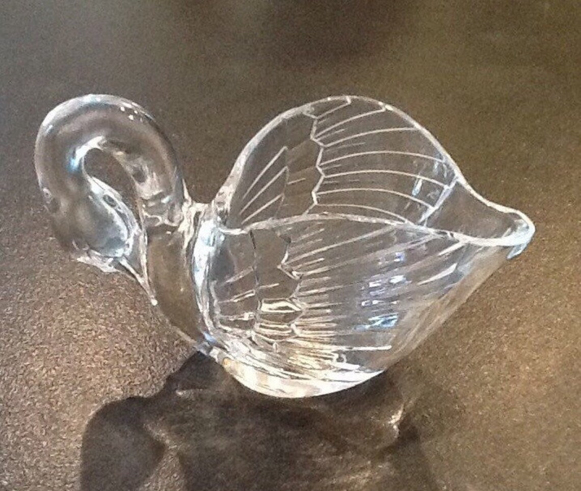 Vintage Crystal Swan Bowl Made By J.G. Durand Arques Etsy