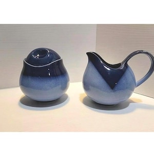 Vintage 1960s Sango Sugar Bowl & Creamer • “Blue Nova” China • Mid Century Dishes • Home Decor
