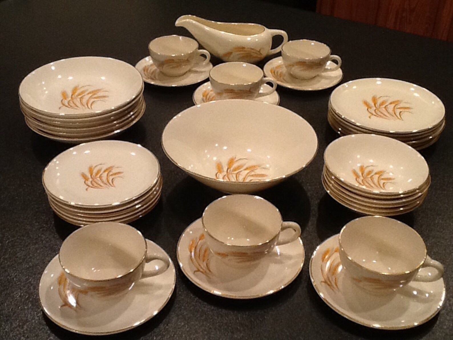Vintage Golden Wheat 62 Pc. Dish Set Homer Laughlin Etsy
