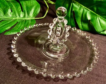 Vintage 1950s 5” Candlewick Tray • Depression Glass 5” Lemon Tray • BONUS  6” Bowl • Crystal Imperial Glass • EXCELLENT CONDITION Mid Century