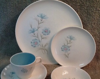 Vintage 28 Pc Taylor, Smith and Taylor Boutonniere Dish Set <> SALE Complete Svs. for Six <> EXCELLENT CONDITION <> 1950s Mid Century Modern