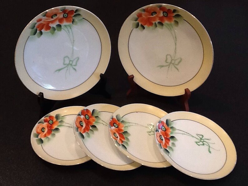Antique 6 Meito China Plates Made in Japan Etsy