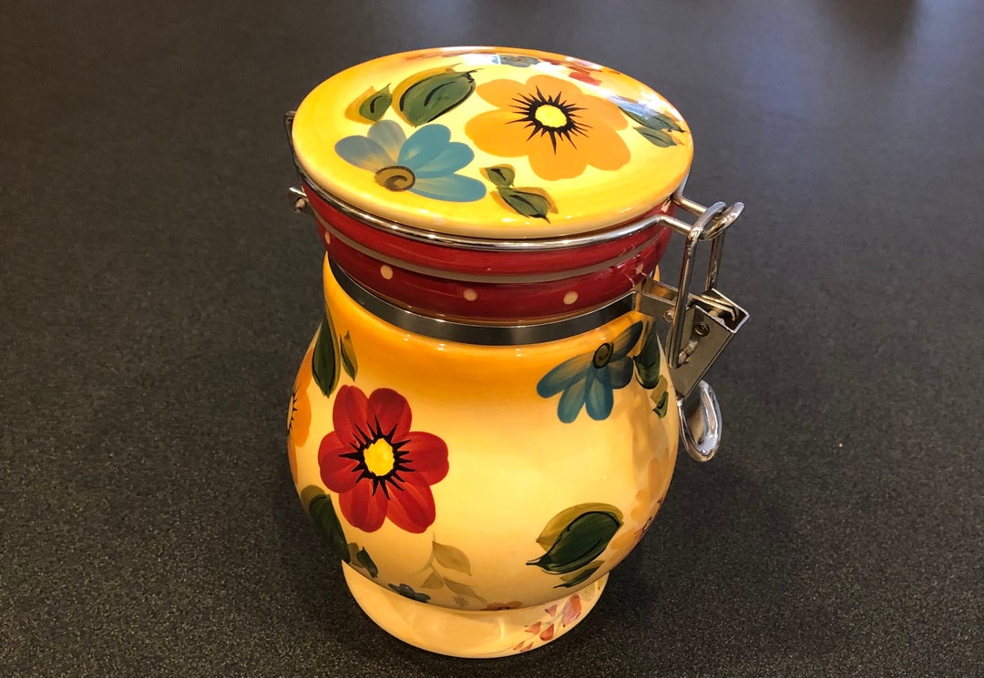 Vintage Oneida Sunset Bouquet Canister or Cookie Jar Etsy