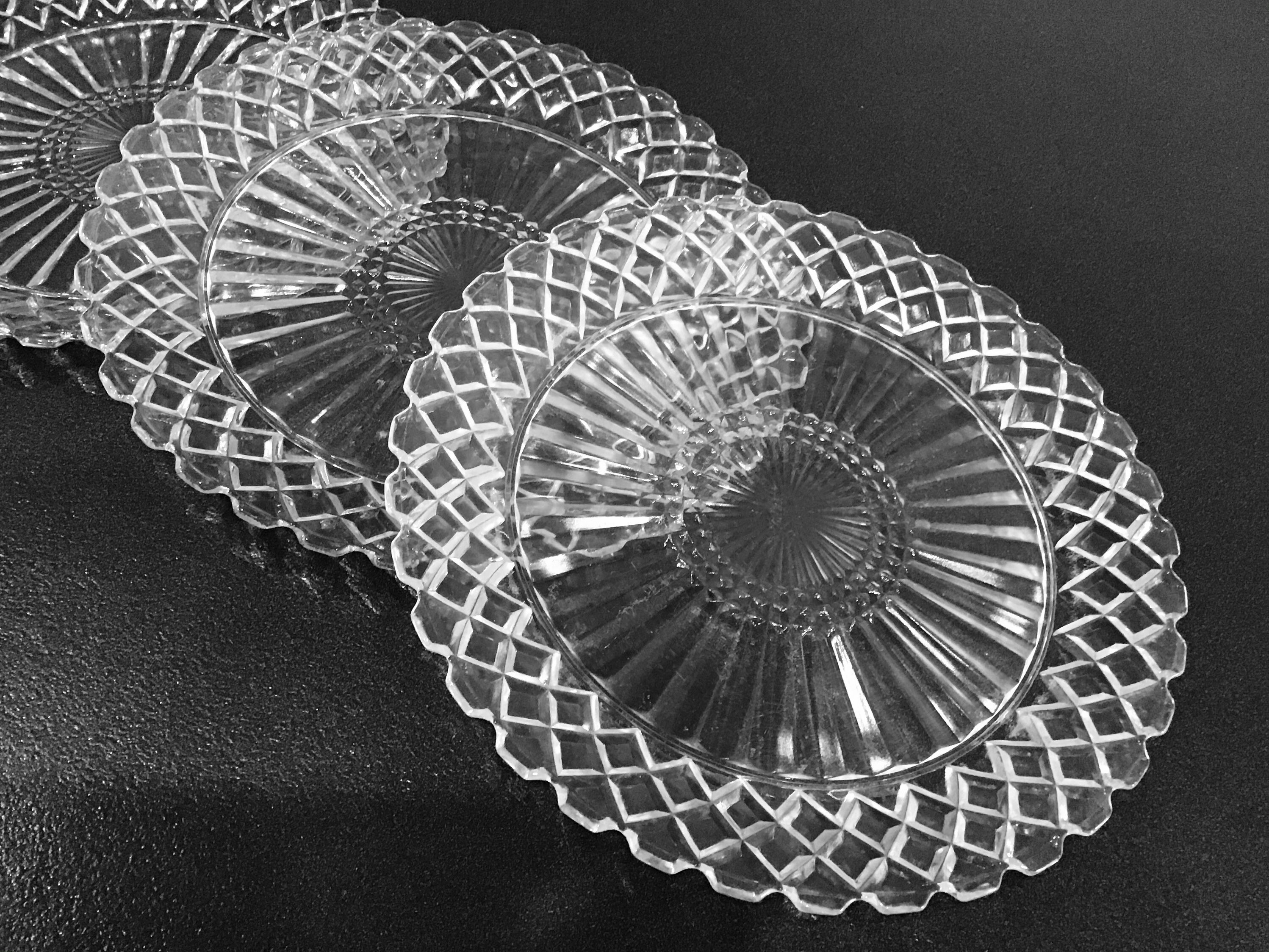 Depression Glass Waterford Waffle Dinner Plates Set Etsy