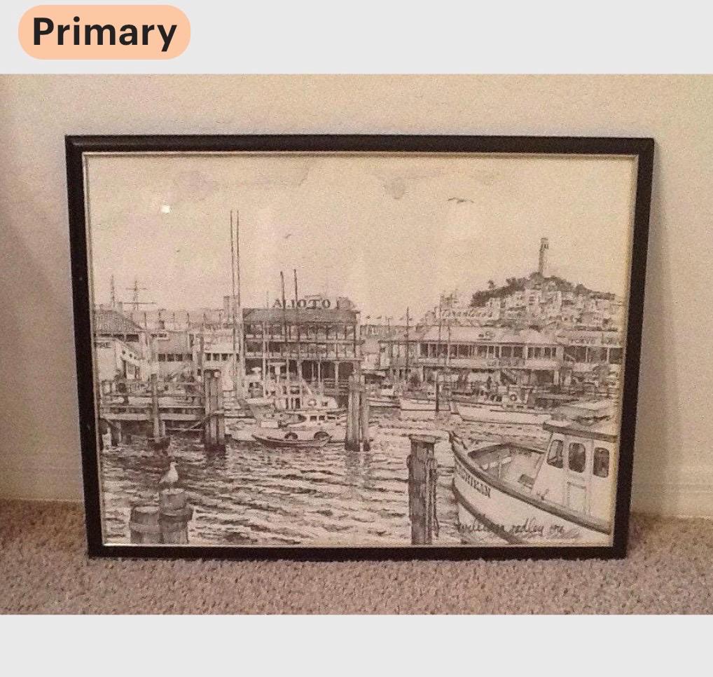 洋書 DRAWN FROM THE SOURCE Vintage 1970s 25X20 Radley Print • Charcoal Lithograph • Wall Art