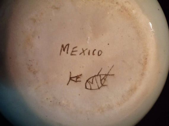 Vintage Tonala Pottery Bowl Ken Edwards Hand Painted Bean Pot VERY RARE Fruit Design 1960/'s Great Vintage Condition