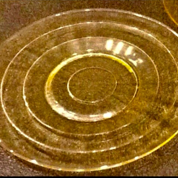 Yellow Glass Plate Etsy