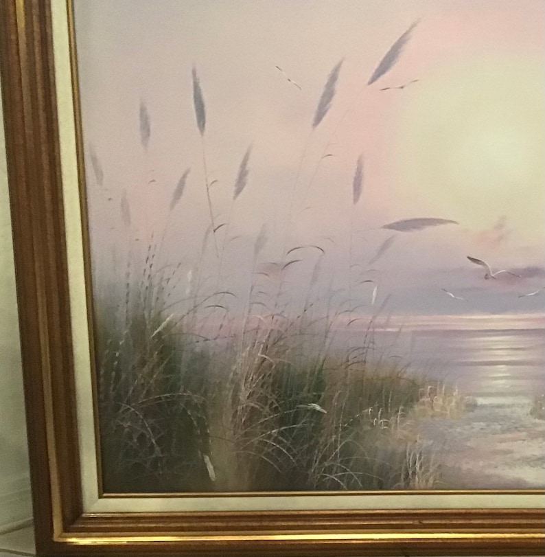 Vintage C. Melton Seascape Oil Painting 30 X 40 Etsy