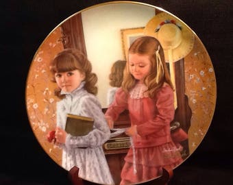 Sandra Kuck Collectible Plate <> "School Days" <> Artist Signed <> Hand Painted <> 1980's <> MINT CONDITION