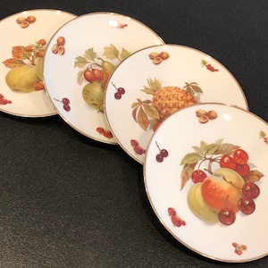 Vintage 1970s Debra Fruit Plates • FOUR Debra Fruit Design Salad Plates • Bavaria Germany • 7 3/4” • Mid Century • EXCELLENT CONDITION
