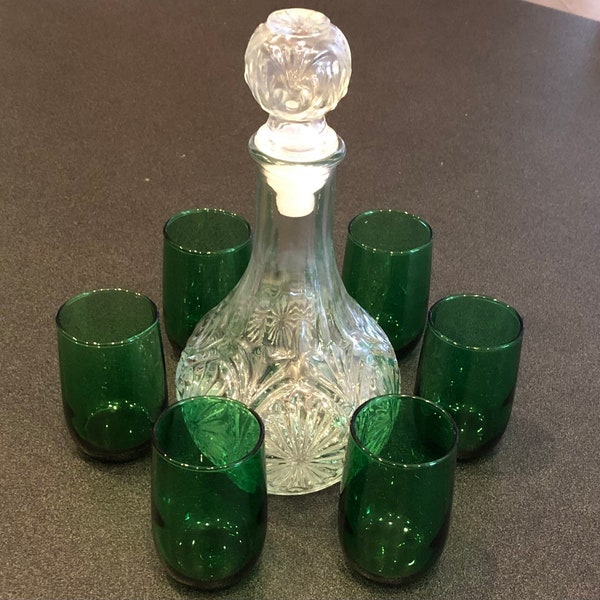 Green Depression Glass Wine Glasses Etsy