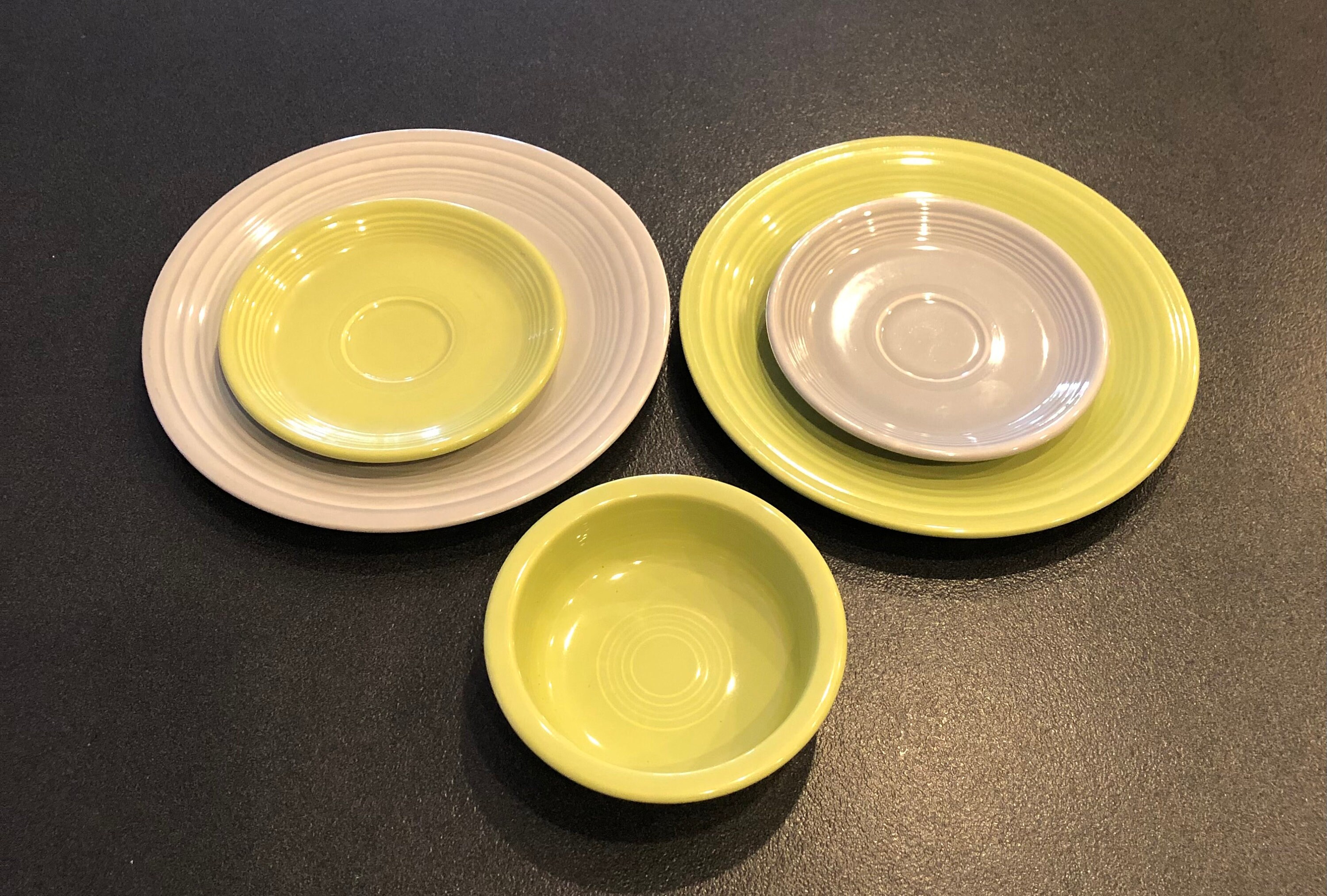 Vintage 5 Old Fiesta Bowl and Plates Genuine Old Fiesta 5 Pc Vintage 5 Old Fiesta Bowl and Plates Genuine Old Fiesta 5 Pc