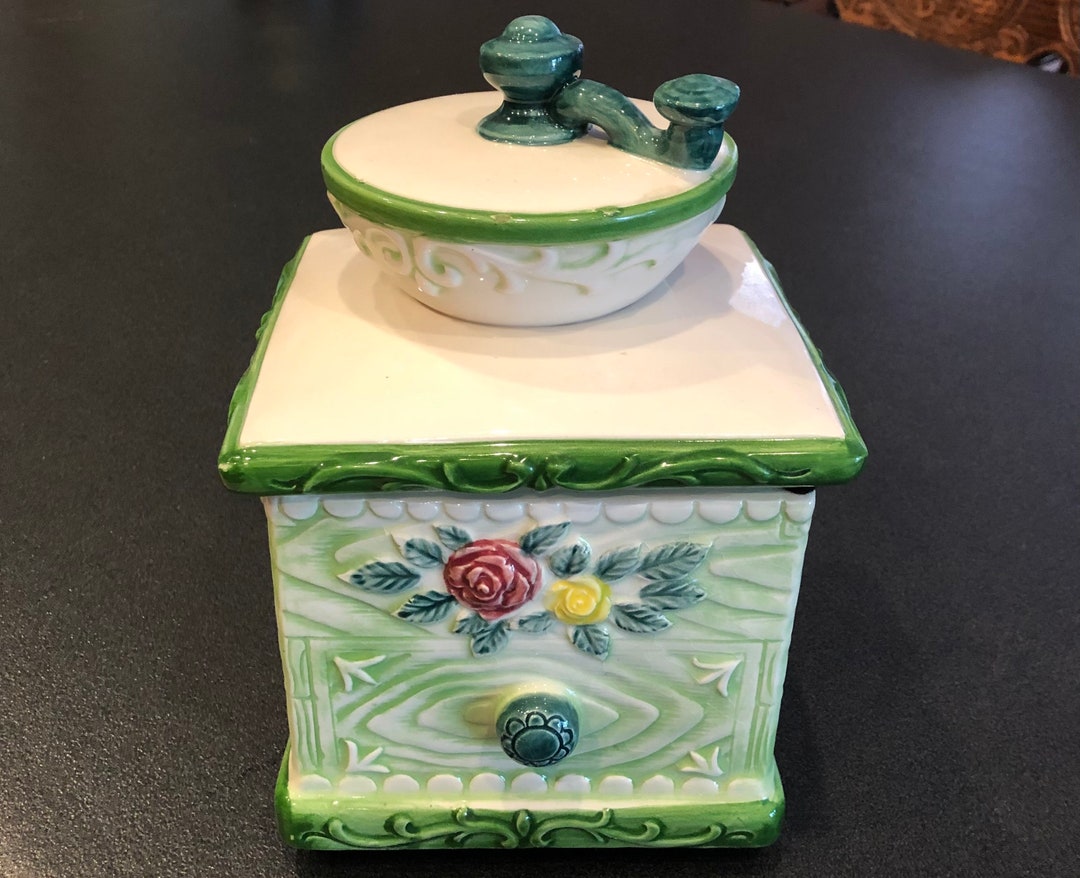 Vintage Coffee Grinder Cookie Jar RARE Heavy Etsy