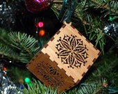 Laser Cut Floral Snowflake Christmas Ornament