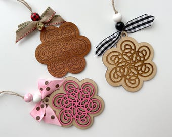 Laser Cut 1 & 2-Layer Spiral Ornament – Christmas Decoration or Holiday Car Charm