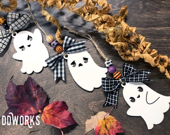 Happy, Scared and Frightening Ghost Ornaments for Halloween, Car Charm, Ornament
