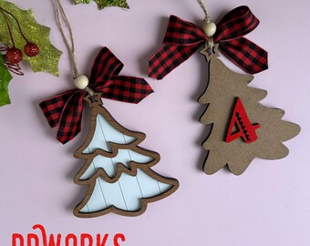 Numbered Wooden Ornaments for your Artificial Tree Sections - Christmas Decor - Set of 5