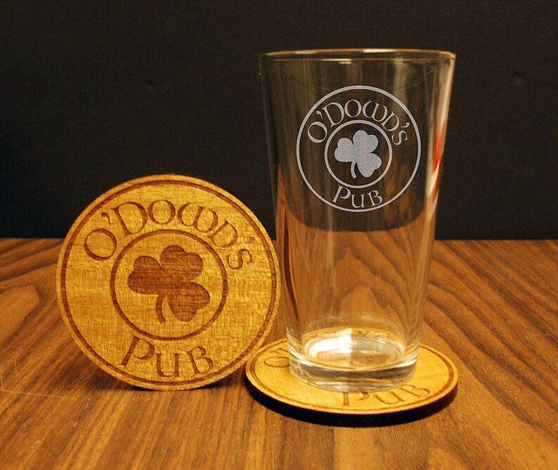 Set of 4 Personalized Wooden Coasters Irish Pub Etsy
