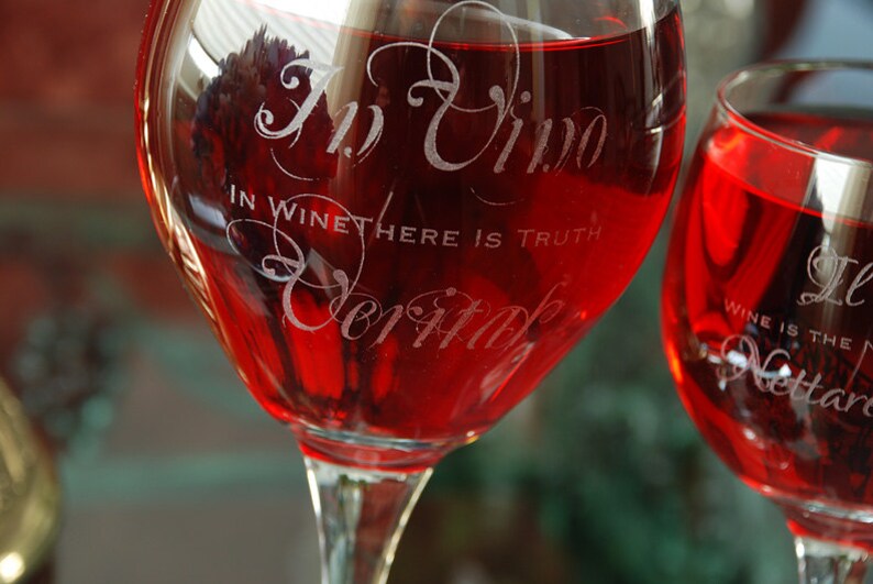 Pair of Wine Glasses Italian Saying Etsy