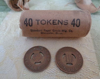 Token de transporte rápido vintage Worcester Massachusetts MA válido para uma tarifa de lote = 4 RIT