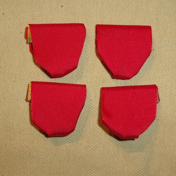 Vintage Ribbon Pin Military School Scout Award Medal Red w Ring Lot x4 craft NOS