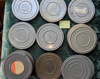 Vintage 8mm 5" film Canister & Lid Gray You Choose EKC BH PRO Brumberger Compco