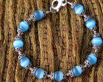 Turquoise Color Cats Eye Bracelet