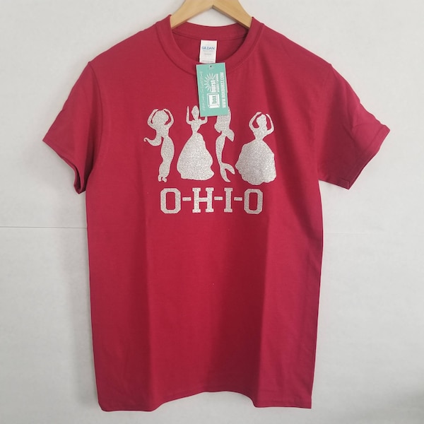 Disney princess OHIO State shirt mom and me shirt buckeyes **Custom Order** O-H-I-O underneath Princesses