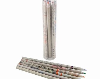 Colorpockit Complete Portable Travel Postcard Coloring Kit Art Set with Colored Pencils and Built-in Pencil Sharpener for Fun and Relaxation. Blue