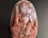Carved Indian Agate Pendant or Altar Totem of Bodhisattva