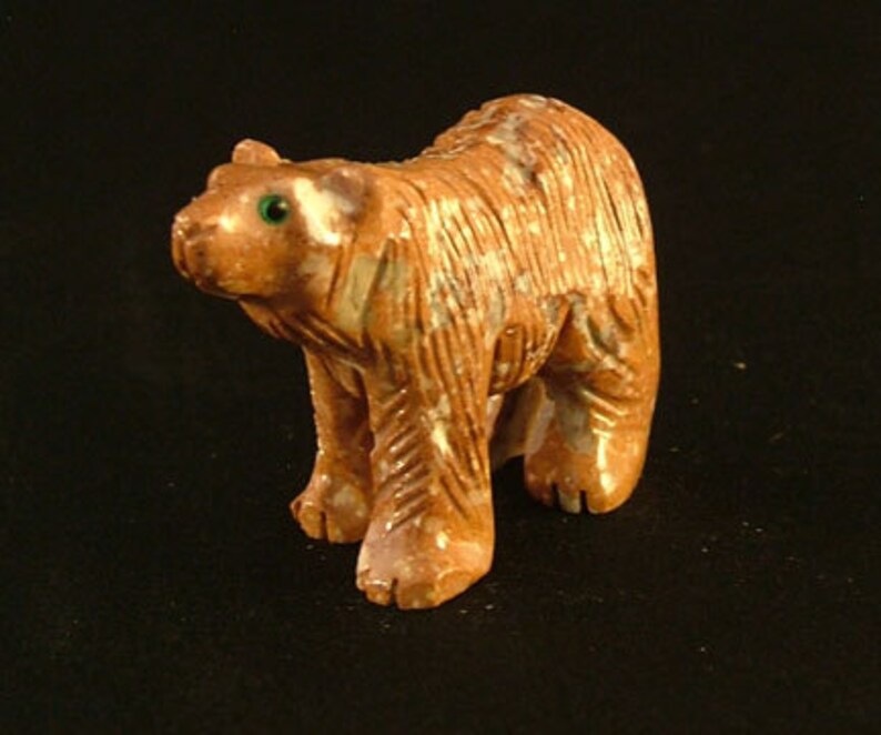 Carved Stone Bear Etsy