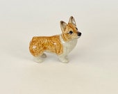 Hand-Painted Miniature Pembroke Welsh Corgi Dog Porcelain Figurine 24980