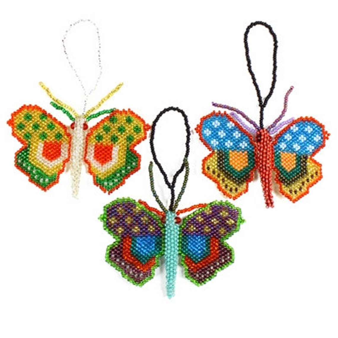 Hand Beaded Butterfly Ornaments Etsy