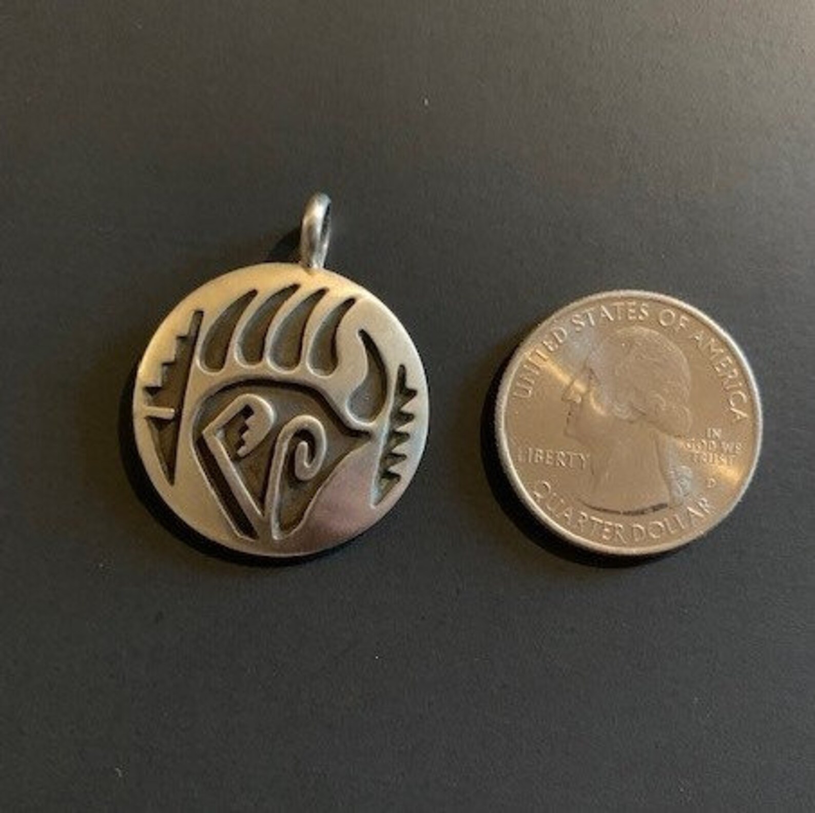 Sterling Silver Navajo Native American Pendant With Bear Paw - Etsy