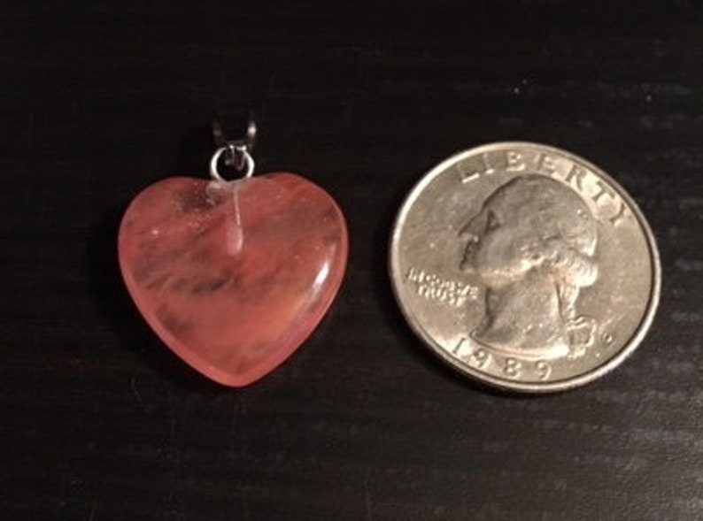Cherry Quartz Heart Pendant with Bail