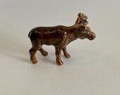 Hand-Painted Miniature Porcelain Moose Figurine 26490