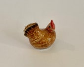 Hand-Painted Miniature Porcelain Chicken Hen Figurine 25121