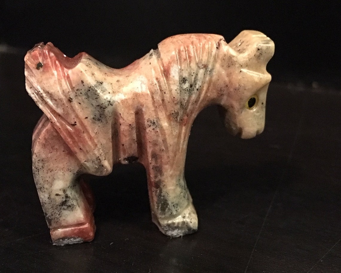Miniature Carved Soapstone Horse Figurine Fetish Spirit Etsy