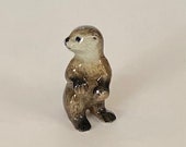 Hand-Painted Miniature River Otter Porcelain Figurine 24996