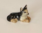 Hand-Painted Miniature German Shepard Dog Ceramic Figurine 25025