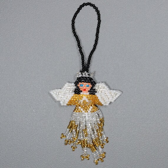 Hand Beaded Angel Ornament Etsy