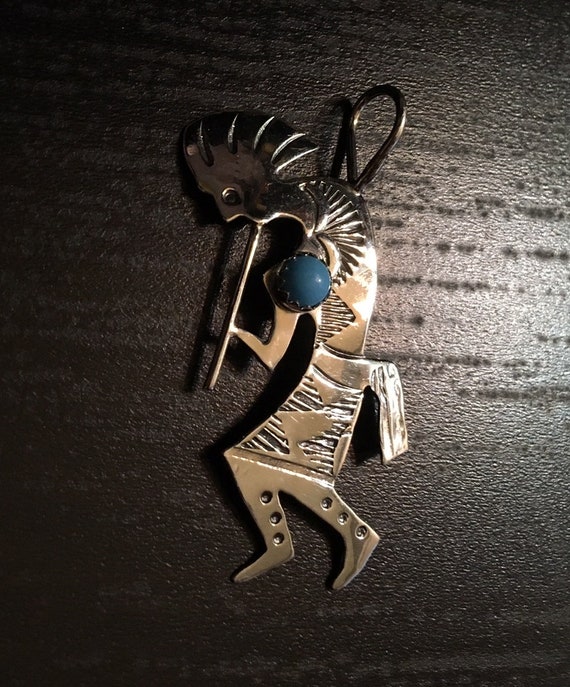 Sterling Silver Mini Flute Playing Kokopelli Facing Left Charm