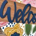 Floral Welcome Sign, 3D Lettering, Wood Cut Out, Hand Painted, Everyday ...