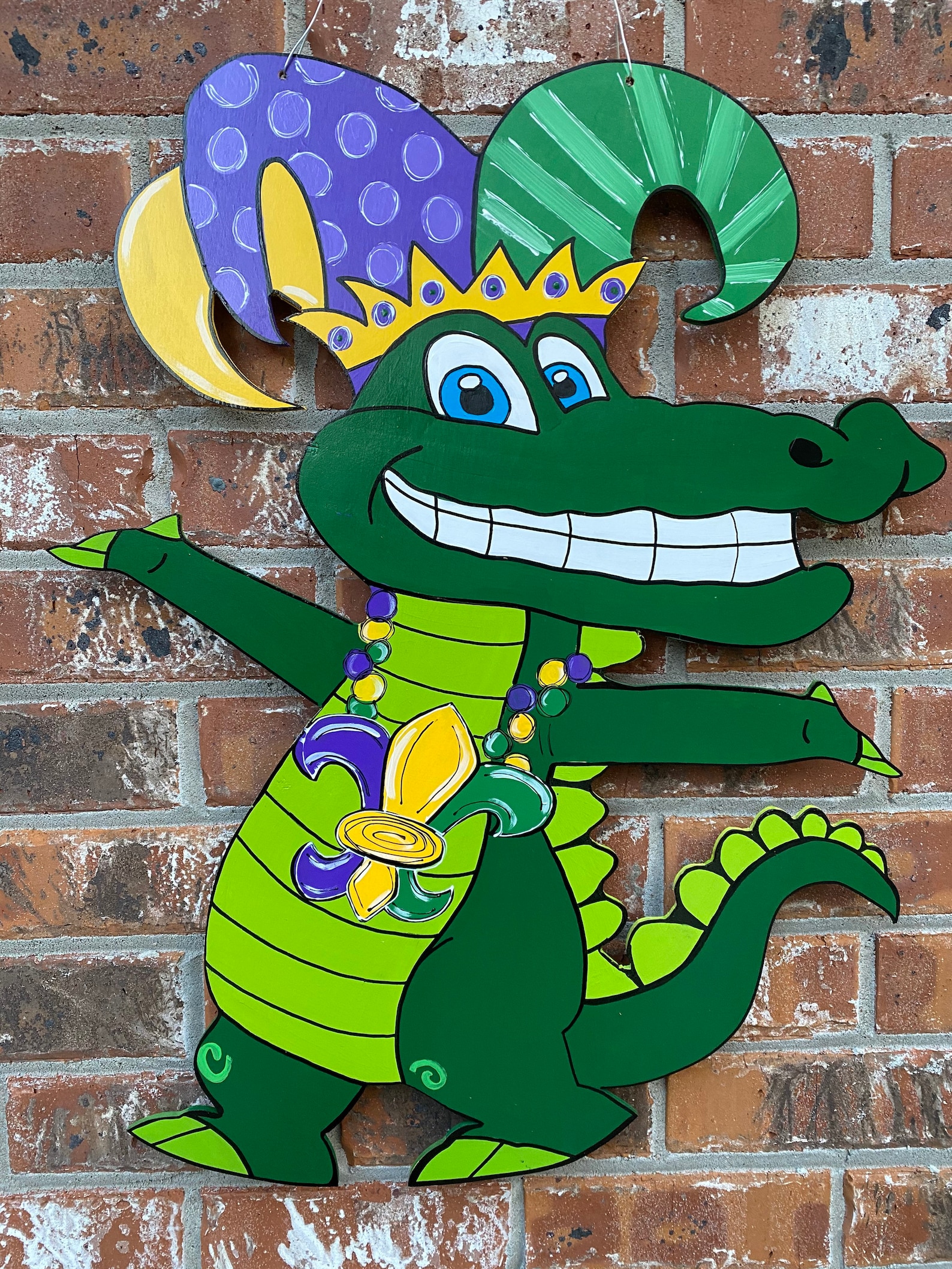 mardi gras alligator door hanger